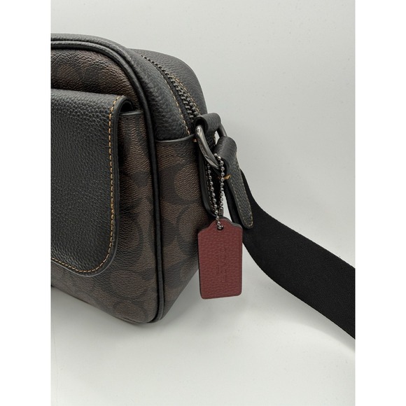 NWT Coach Shoulder Bag CB846 Hudson Crossbody Signature Canvas Leather Brown - Picture 4 of 8